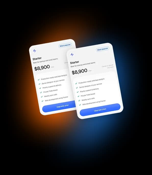 Pricing preview cards